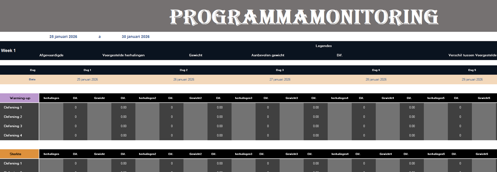 Programmatracking Excel sjabloon voor het opvolgen van projecten en updates